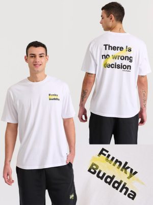 T-Shirt FUNKY BUDDHA FBM009-019-04 Λευκό