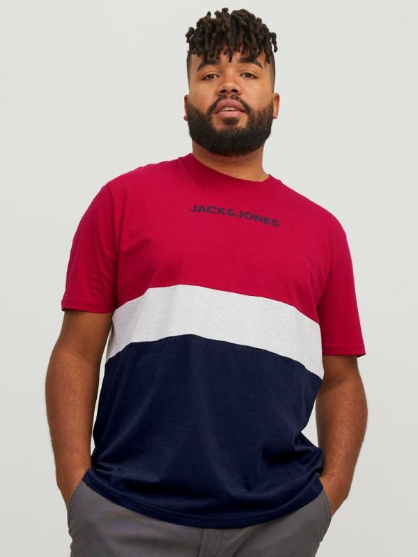 T-Shirt σε Μεγάλα Μεγέθη JACK & JONES 12243653 TANGO RED