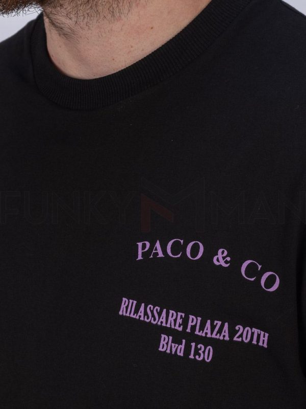 Κοντομάνικη Μπλούζα T-Shirt Paco & CO 2431075 Μαύρο