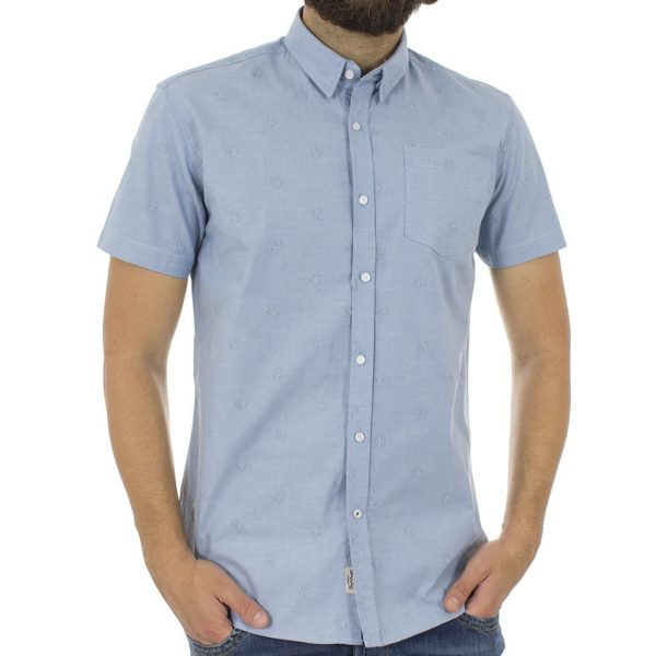 Κοντομάνικο Πουκάμισο Slim Fit Aloha Oxford Shirt DOUBLE GS-463S Γαλάζιο