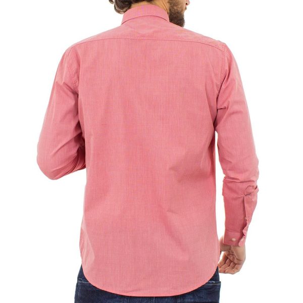 Μακρυμάνικο Πουκάμισο Regular Fit Button Down Shirt DOUBLE GS-462 Ροζ