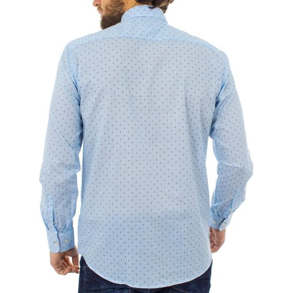 Μακρυμάνικο Πουκάμισο Regular Fit Oxford Shirt DOUBLE GS-464 Γαλάζιο
