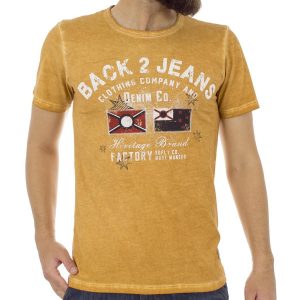 Κοντομάνικη Μπλούζα T-Shirt Back2jeans B13 Mustard
