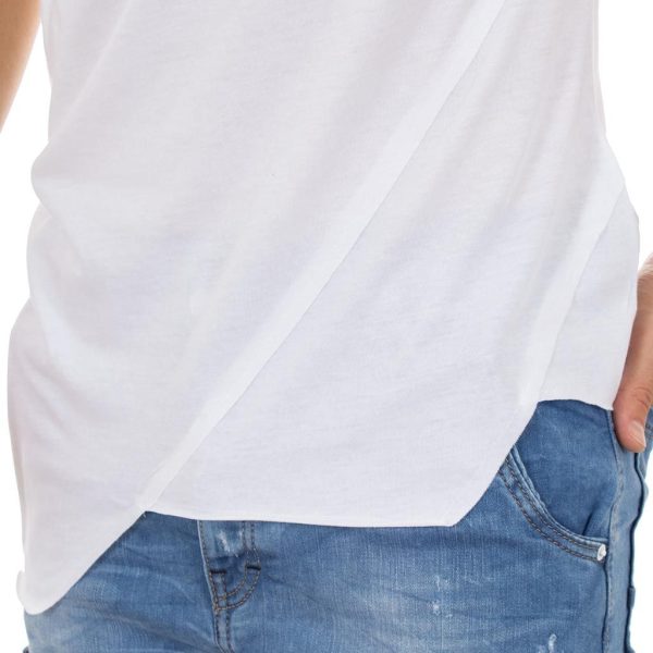 Κοντομάνικη Μπλούζα T-Shirt MESH&CO ADMITOS 01-226 Λευκό