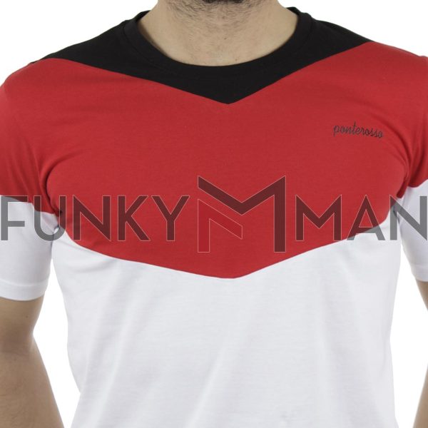 Κοντομάνικη Μπλούζα T-Shirt PONTEROSSO 19-1030 CORNER Κόκκινο