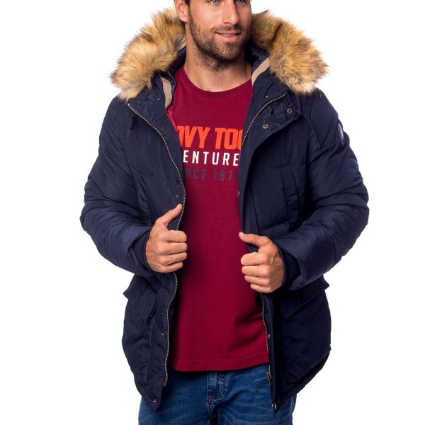 Χειμωνιάτικο Μπουφάν Jacket με Κουκούλα HEAVY TOOLS NICE18 Navy