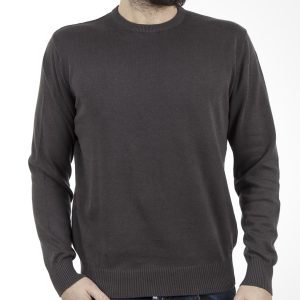 Πουλόβερ Πλεκτή Μπλούζα Round Neck Sweater DOUBLE KNIT-19 Ανθρακί