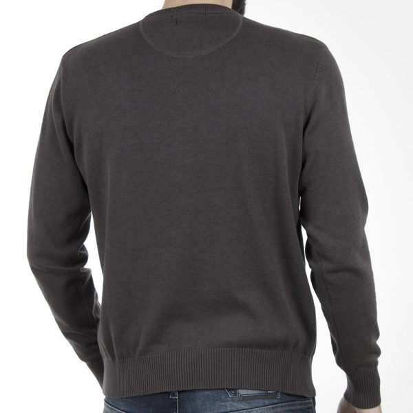 Πουλόβερ Πλεκτή Μπλούζα Round Neck Sweater DOUBLE KNIT-19 Ανθρακί